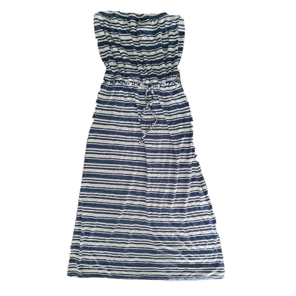 Lily Bleu Dress Women's Size Small Blue Gray Striped Semi Sheer